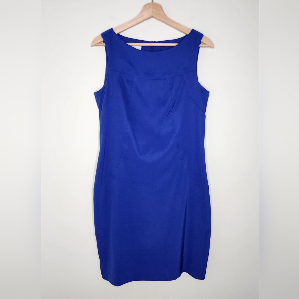 Alyx Limited Elegant Cobalt Blue Sleeveless  Sheath Mini Dress Sz 10 Office Wear